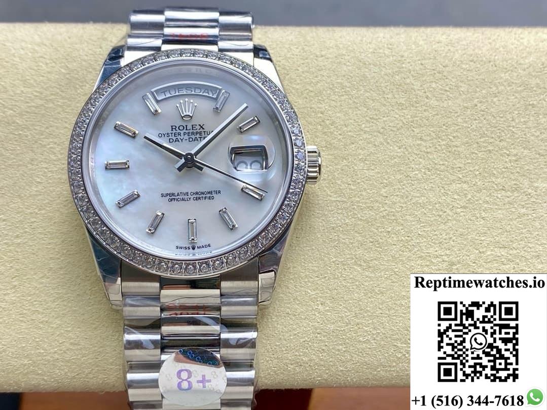 Rolex Day-Date model M228349RBR-0046 8+ Factory White Dial