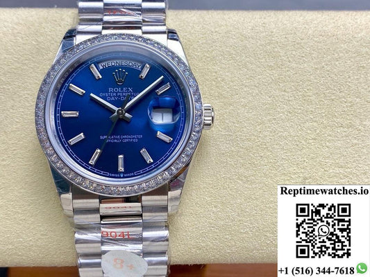 Rolex Day-Date model M128399TBR-0027 8+ Factory stainless steel case