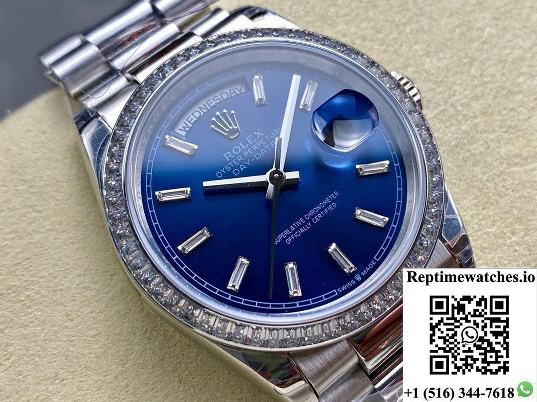 Rolex Day-Date model M128399TBR-0027 8+ Factory stainless steel case
