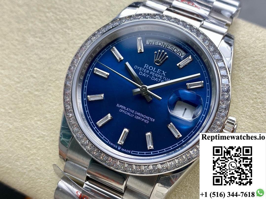 Rolex Day-Date model M128399TBR-0027 8+ Factory stainless steel case