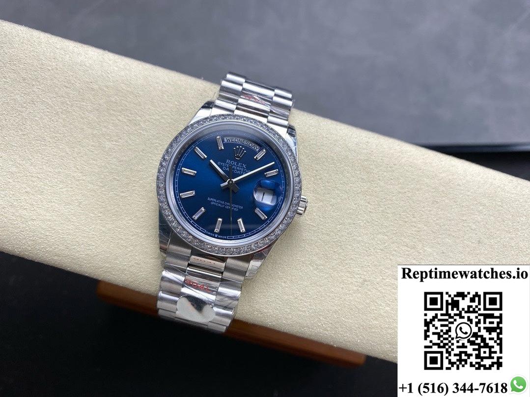 Rolex Day-Date model M128399TBR-0027 8+ Factory stainless steel case