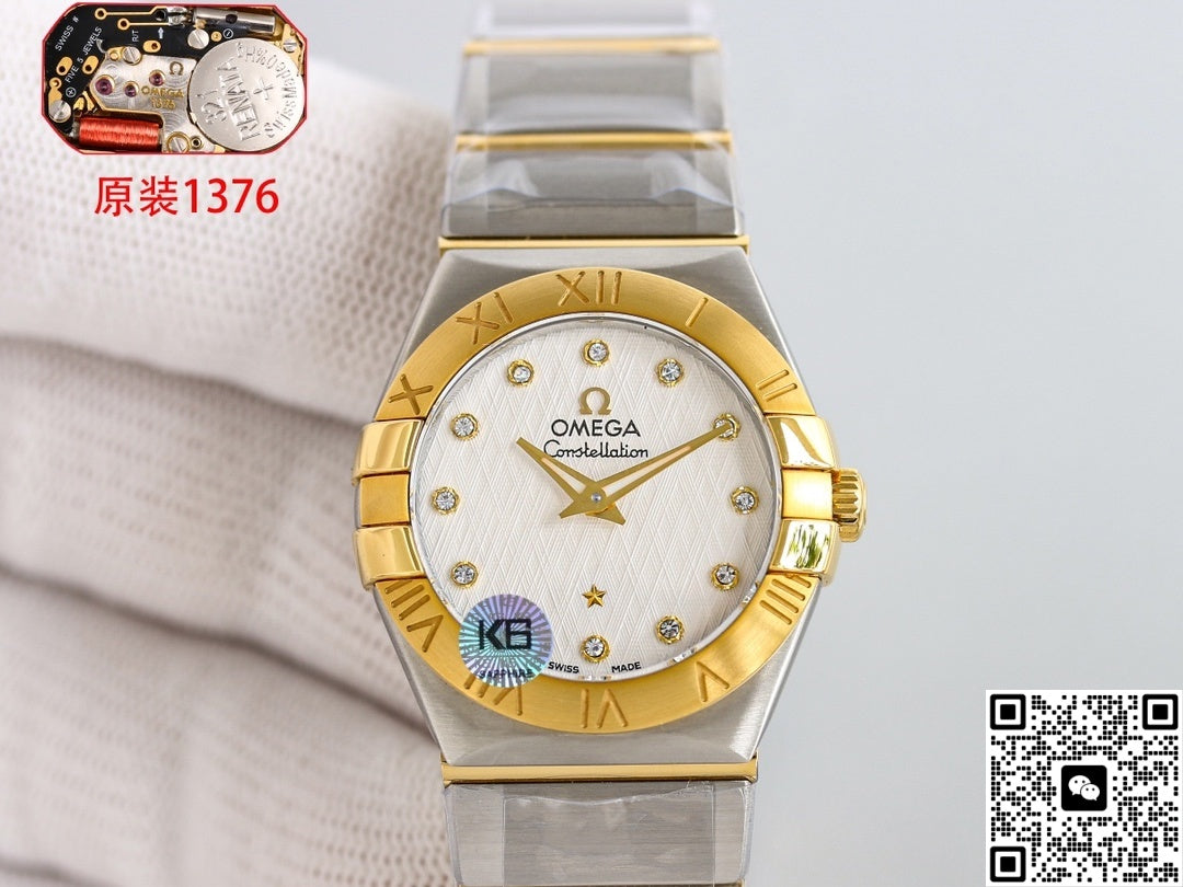 Omega Constellation 123.20.27.60.52.001 3S Factory Sapphire Crystal