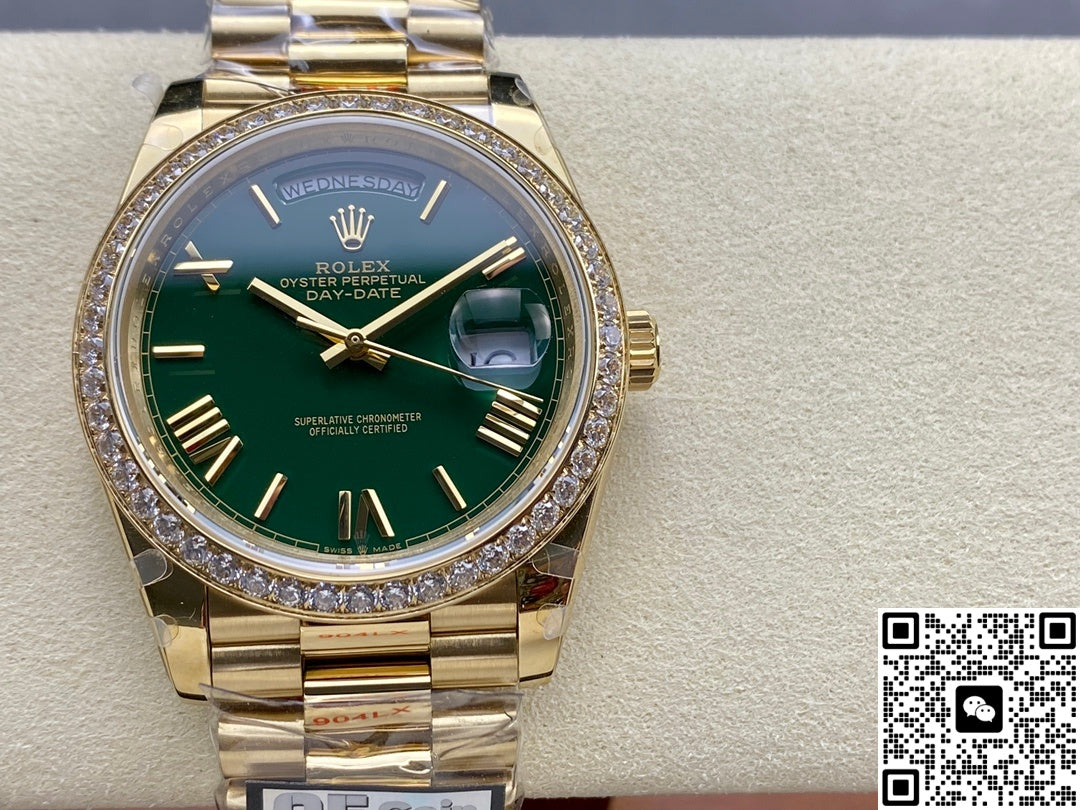 Rolex Day-Date m228348rbr-0040 QF Factory Diamond-Set Bezel