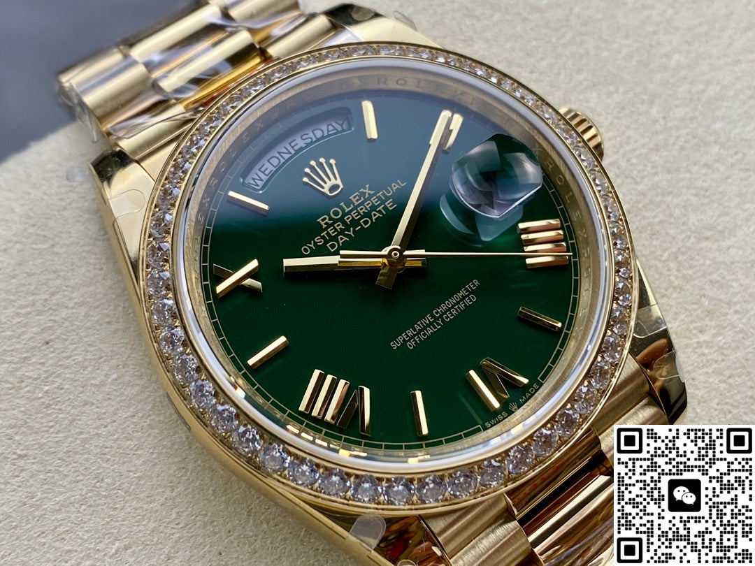 Rolex Day-Date m228348rbr-0040 QF Factory Diamond-Set Bezel