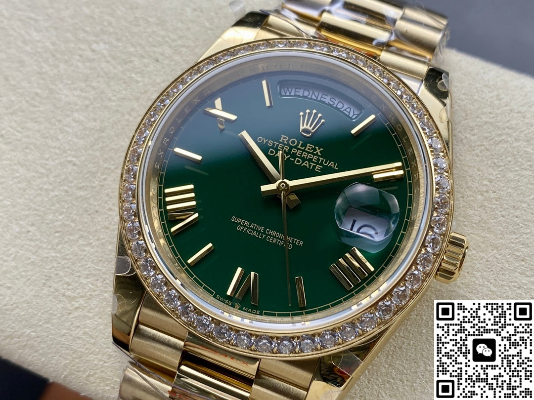 Rolex Day-Date m228348rbr-0040 QF Factory Diamond-Set Bezel