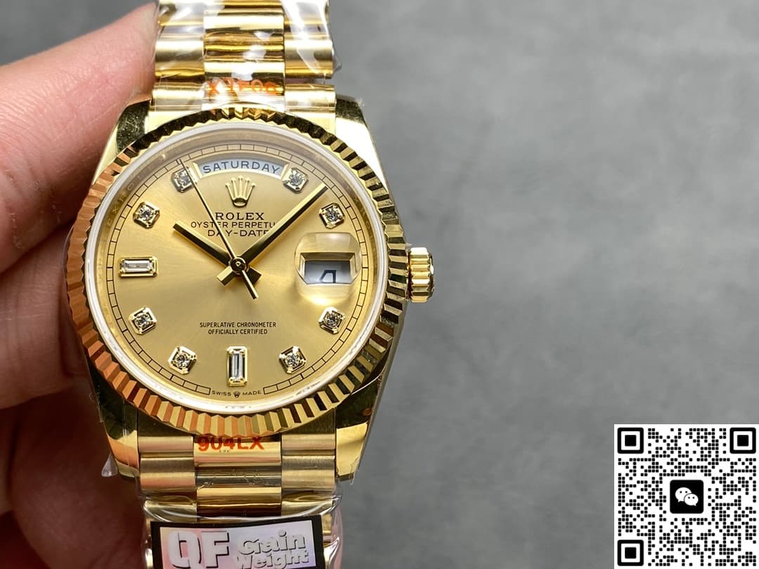 Rolex Day-Date m128238-0008 QF Factory Champagne Gold Case