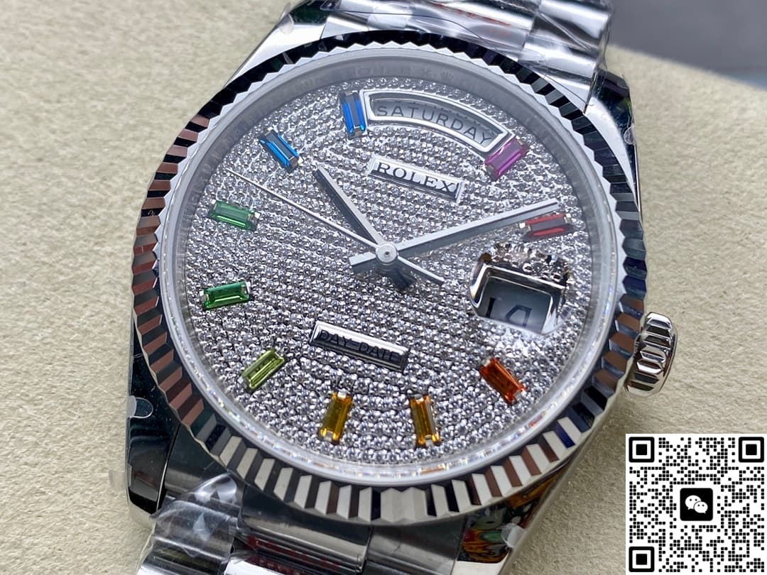 Rolex Day-Date m128239-0019 QF Factory Diamond-Set Dial
