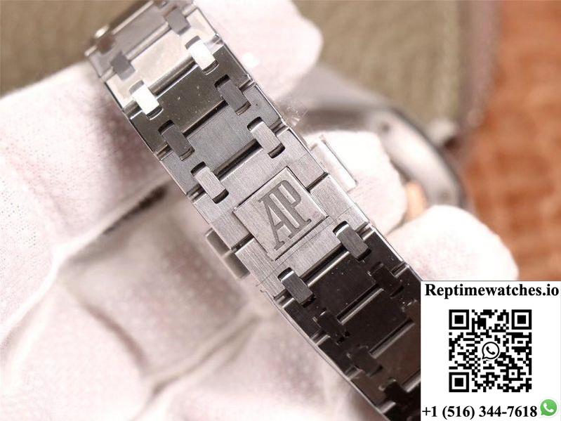 Xf Factory Audemars Piguet Royal Oak “Jumbo” Extra-Thin 15202St.Oo.1240St.01 Stainlless Steel Cufflinks Blue “Tapisserie” Pattern-Rep Time Watches