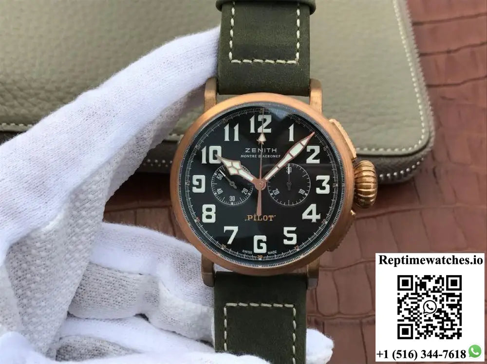Zenith Pilot Type 20 Chronograph Extra Special Bronze 29.2430.4069/21.C800 XF Factory Black Dial - Watches