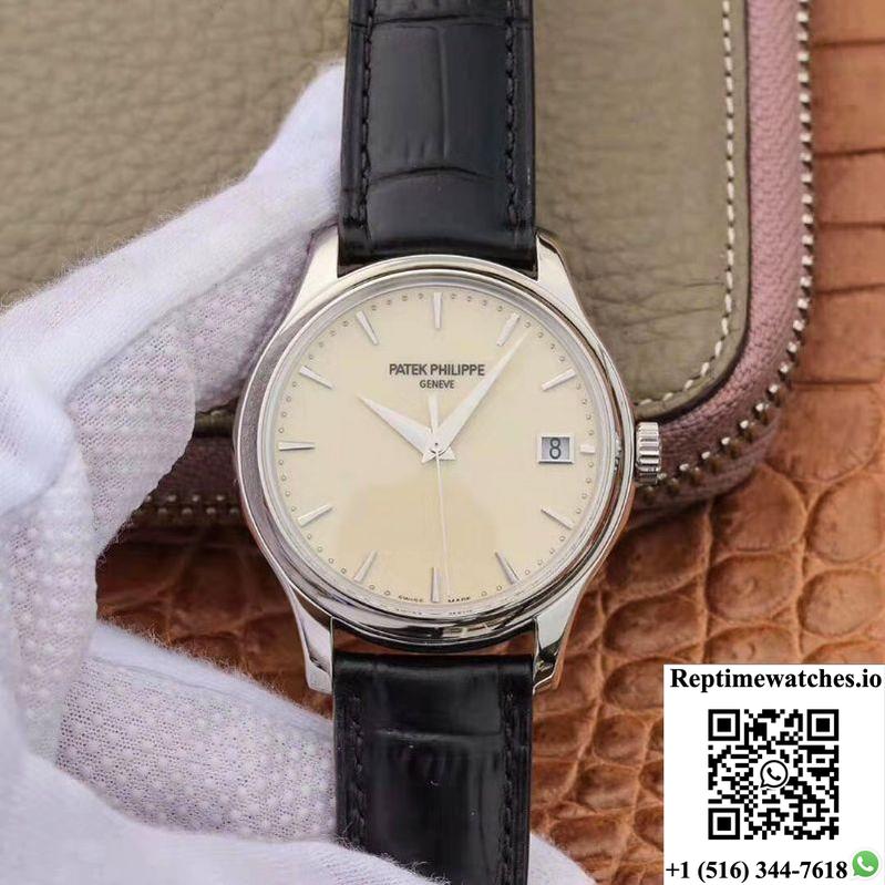 Zf Factory Patek Philippe Calatrava Automatic Date White Dial Watch 5227 Flip Back Version-Rep Time Watches