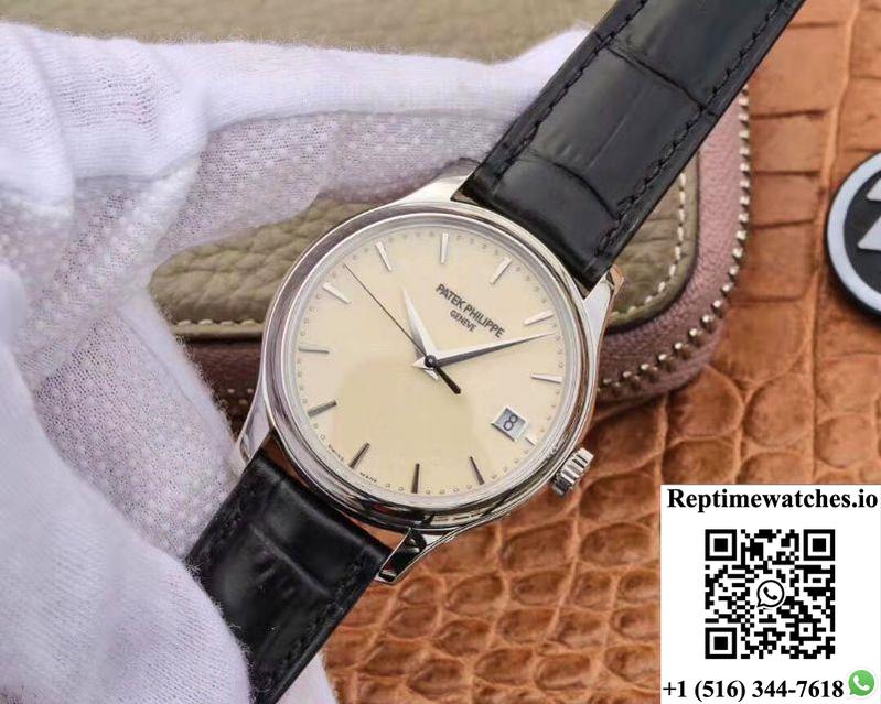 Zf Factory Patek Philippe Calatrava Automatic Date White Dial Watch 5227 Flip Back Version-Rep Time Watches