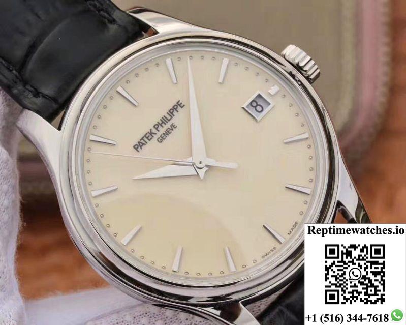 Zf Factory Patek Philippe Calatrava Automatic Date White Dial Watch 5227 Flip Back Version-Rep Time Watches