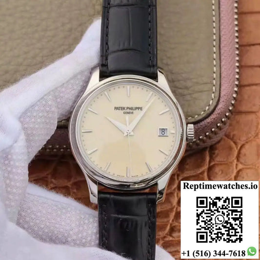 ZF Factory Patek Philippe Calatrava Automatic Date White Dial Watch 5227 Flip Back Version AI Factory