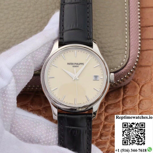 Zf Factory Patek Philippe Calatrava Automatic Date White Dial Watch 5227 Flip Back Version-Rep Time Watches