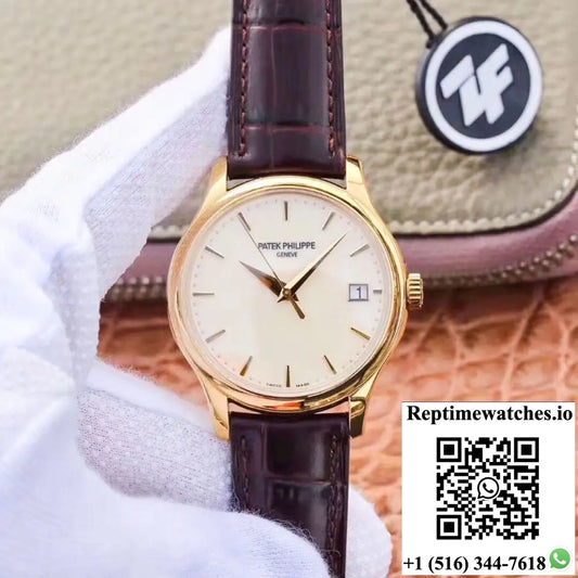 ZF Factory Patek Philippe Calatrava Yellow Gold 5227J-001 Flip Back Version AI Factory